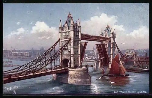 Künstler-AK London, Tower Bridge