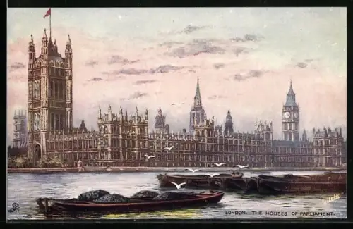 Künstler-AK London, The Houses of Parliament