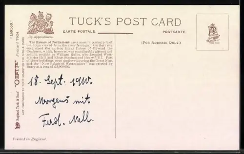 Künstler-AK London, The Houses of Parliament