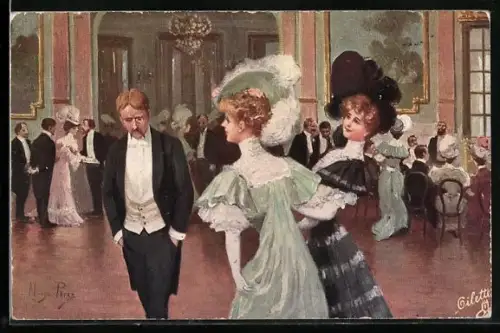 Künstler-AK Raphael Tuck & Sons Nr. 937P: Ballszene