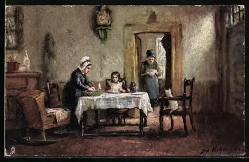 Künstler-AK Raphael Tuck & Sons Nr. 1535: Meal Time