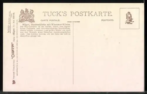 Künstler-AK Raphael Tuck & Sons Nr. 389: Rügen, Haubenklinke mit Wissower-Klinken