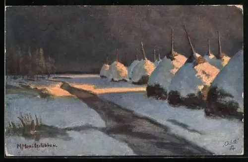 Künstler-AK Raphael Tuck & Sons Nr. 816: Winter an der Spree