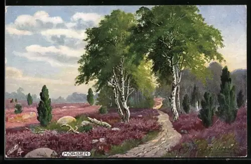 Künstler-AK Raphael Tuck & Sons Nr. 594 B: Heidelandschaften, Morgen