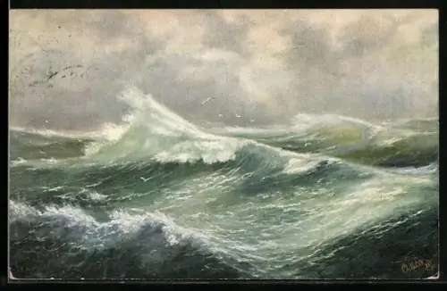 Künstler-AK Robert Schmidt: Schwere See