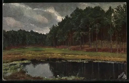 Künstler-AK Raphael Tuck & Sons Nr. 1218: Waldseen, Weiher am Waldrand