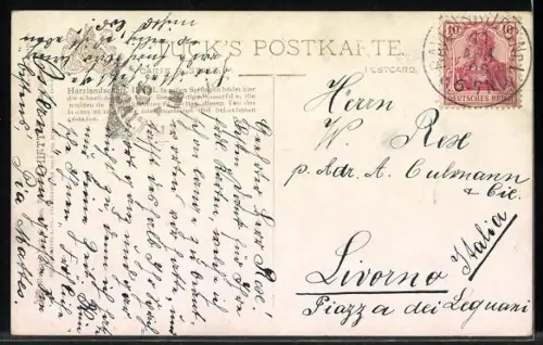 Künstler-AK Raphael Tuck & Sons Nr. 205 B: Ilsethal im Harz, Wasserfall