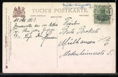 Künstler-AK Raphael Tuck & Sons Nr. 825: Der Deutsche Wald, See und Ruine