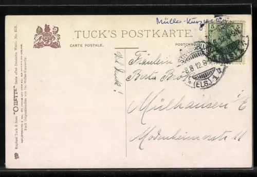 Künstler-AK Wohlgemuth & Lissner, Primus-Postkarte No. 825: Fluss unter dunklen Wolken