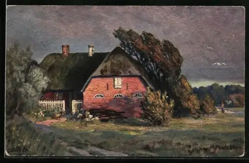 Künstler-AK Wohlgemuth & Lissner, Primus-Postkarte No. 890, M. Moritz: Heidekaten