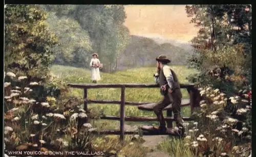 Künstler-AK Raphael Tuck & Sons Nr. 9353: When You Come Down The Vale, Lass