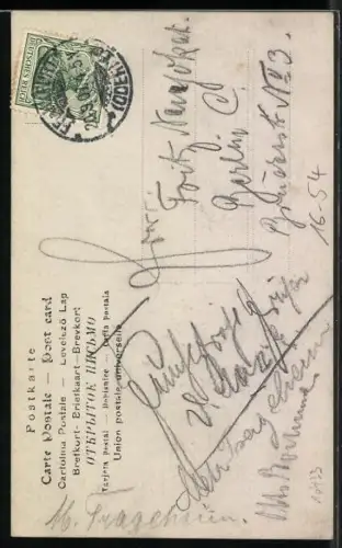 Foto-AK Paar in Tracht in einer Studiokulisse