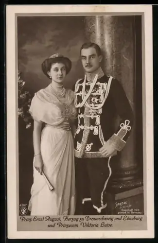 AK Ernst August Herzog von Braunschweig und Lüneburg mit Prinzessin Viktoria Luise