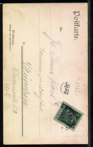 AK Auf d` Nacht beim Diandl, Mann beim Fensterln, Erotik