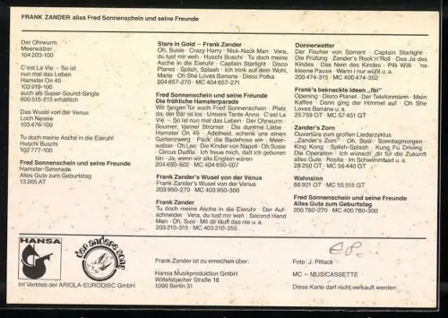 AK Musiker Franz Zander lächelt in die Kamera, Autograph