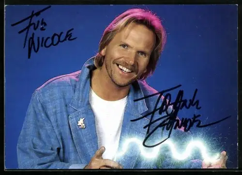 AK Sänger Frank Zander lächelt in die Kamera, Autograph