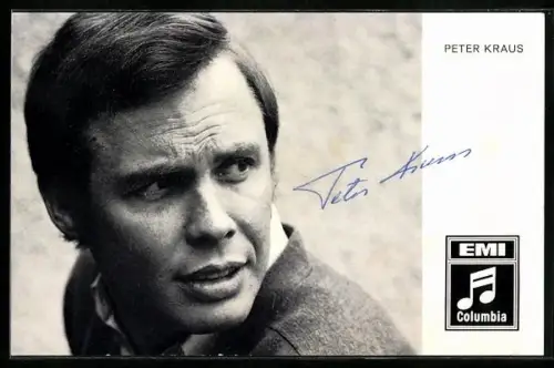 AK Musiker Peter Kraus mit nachdenklichem Seitenblick, Autograph