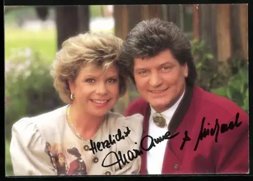 AK Musiker Marianne und Michael, Portrait des Duos, Autographen