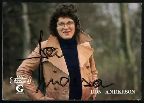 AK Musiker Don Anderson in brauner Lederjacke, Autograph