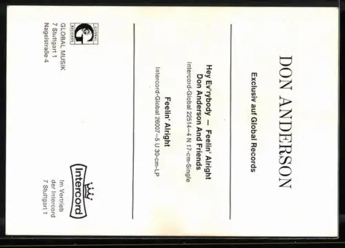 AK Musiker Don Anderson in brauner Lederjacke, Autograph