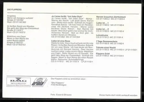 AK Musiker-Gruppe Die Flippers im Portrait, Autographen