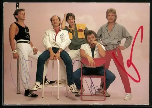 AK Musiker-Gruppe Relax, Portrait, Autographen