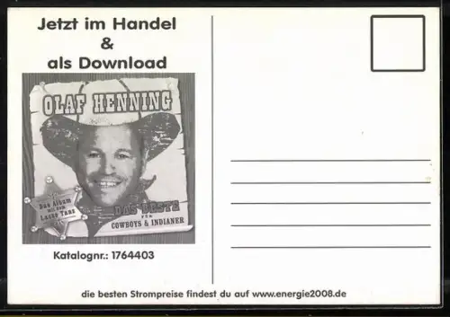 AK Musiker Olaf Henning in schwarzer Kleidung mit Sonnenbrille, Autograph