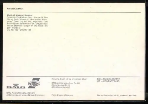 AK Sängerin Kristina Bach im roten Kleid, Autograph