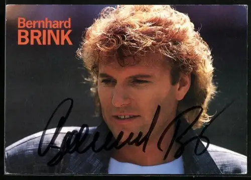 AK Musiker Bernhard Brink mit nachdenklichem Blick, Autograph