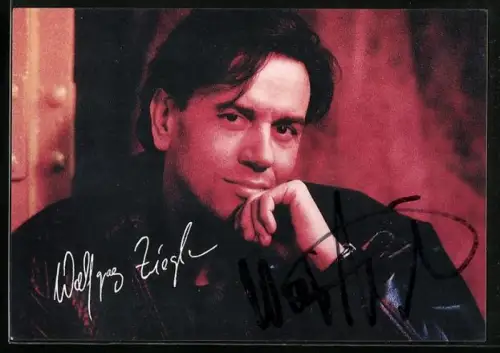 AK Wolfgang Ziegler, Portrait des Sängers, Autograph