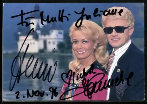 AK Sänger Heino und Sängerin Hannelore, Portrait, Autographen 1996