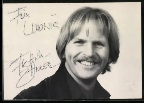 AK Musiker Frank Zander lächelt in die Kamera, Autograph