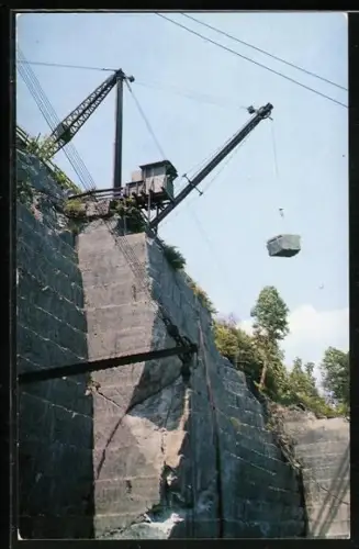 AK Proctor, VT, Derrick hoisting a block of Vermont Verde Antique marble