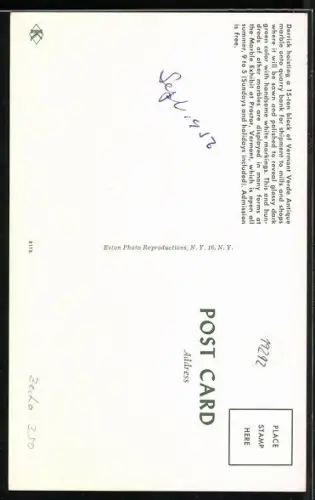 AK Proctor, VT, Derrick hoisting a block of Vermont Verde Antique marble