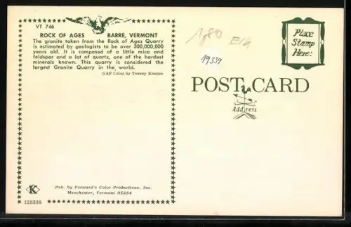 AK Barre, VT, Rock of Ages Granite Quarry, Workers with Machinery