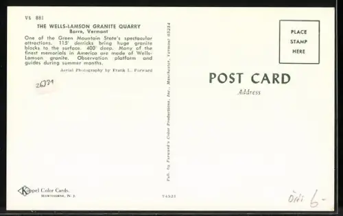 AK Barre, VT, The Wells-Lamson Quarry, Bird`s Eye View