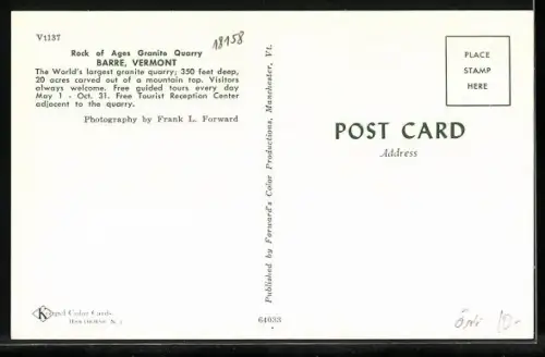 AK Barre, VT, Rock of Ages Granite Quarry, Bird`s Eve View