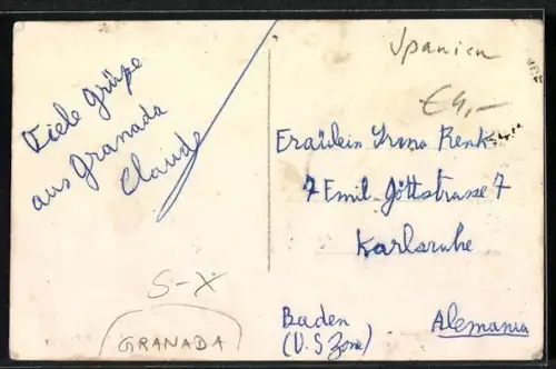 AK Granada, Gran Via, Strassenbahn