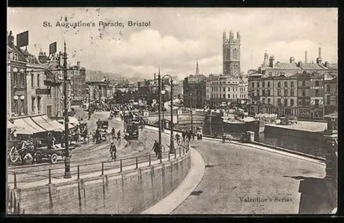 AK Bristol, St. Augustine`s Parade, Strassenbahn