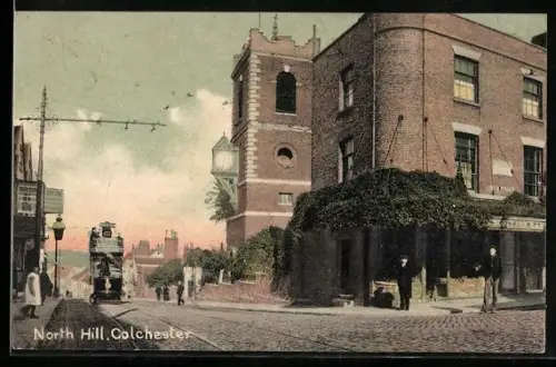 AK Colchester, North Hill, Strassenbahn