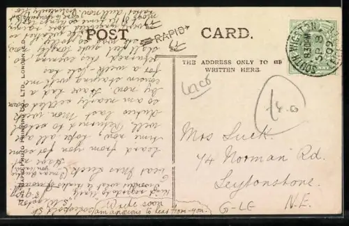 AK Leicester, Granby Street, Strassenbahn