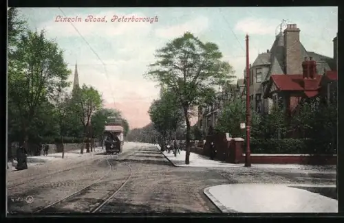 AK Peterborough, Lincoln Road, Strassenbahn