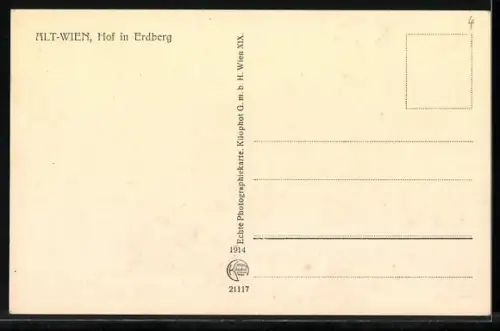 AK Alt-Wien, Hof in Erdberg