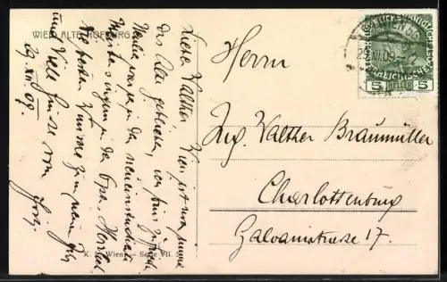 AK Alt-Wien, Alte Hofburg mit Passanten