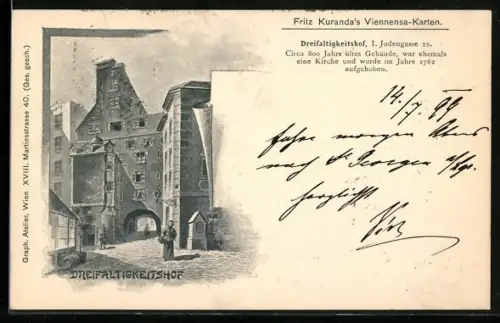 AK Alt-Wien, Dreifaltigkeitshof, Judengasse