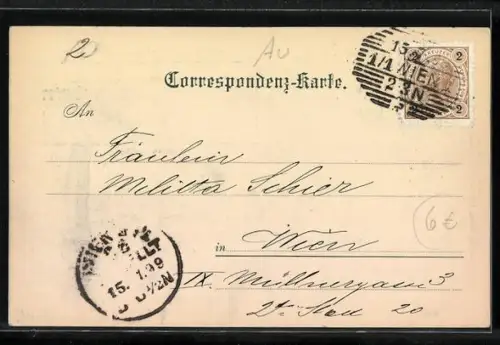 Künstler-AK Wien, Landhausgasse mit Minoritenkirche