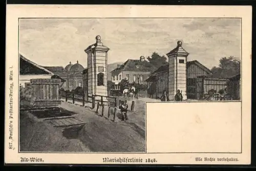 AK Alt-Wien, Mariahilferlinie 1848