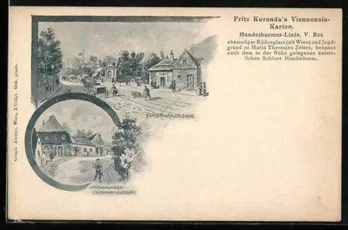 AK Wien, Hundsthurmer Linie, Partie in der Johannagasse, Bürgerspitalgrund