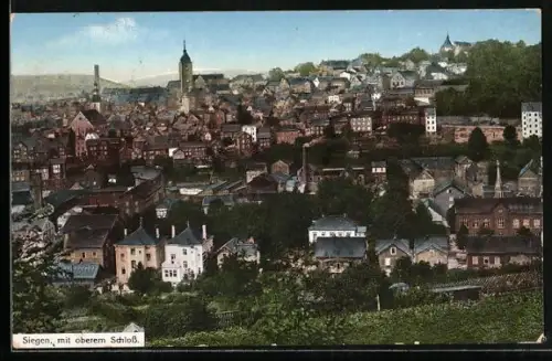 AK Siegen, Ortsnansicht mit oberem Schloss