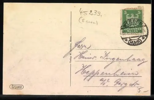 AK Werden-Ruhr, Flusslandschaft und Ortsansicht